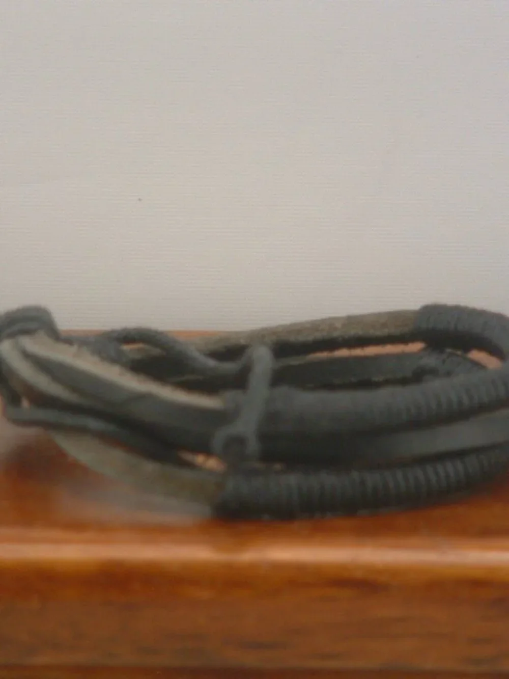 New Men’s Black Leather Wrap Tie Bracelet